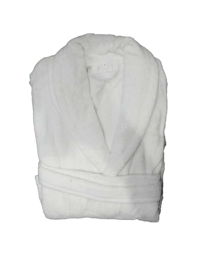Peignoir velours col chale blanc