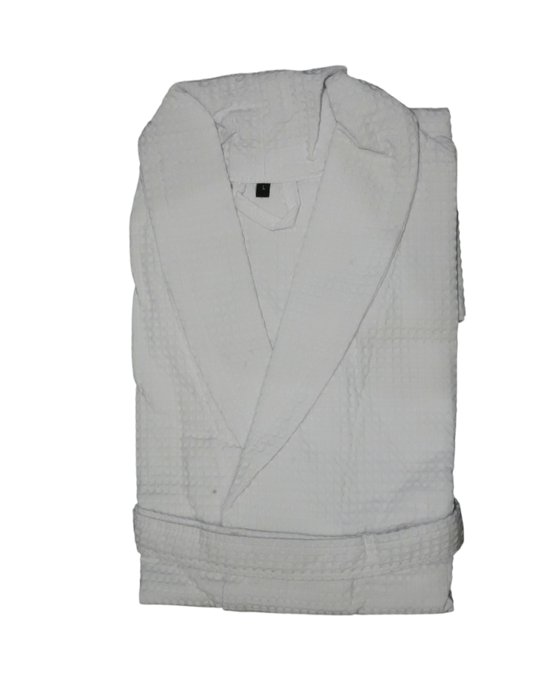 Peignoir bouclette col chale blanc